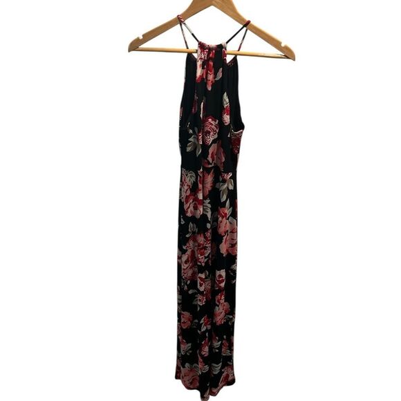 Candie’s Black Red Floral Maxi Dress Size Small - Picture 2 of 5